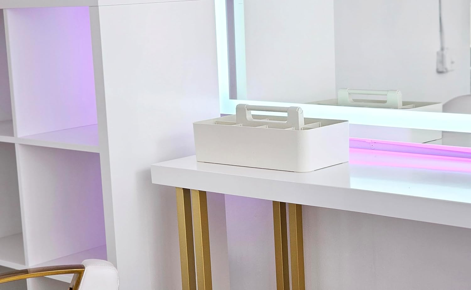 New! Enjoy Organizer - Office Storage Portable Organizer DIY Basket Caddy -Made in USA (Ivory) - Flower Butterfly Lily:Pink image number 7