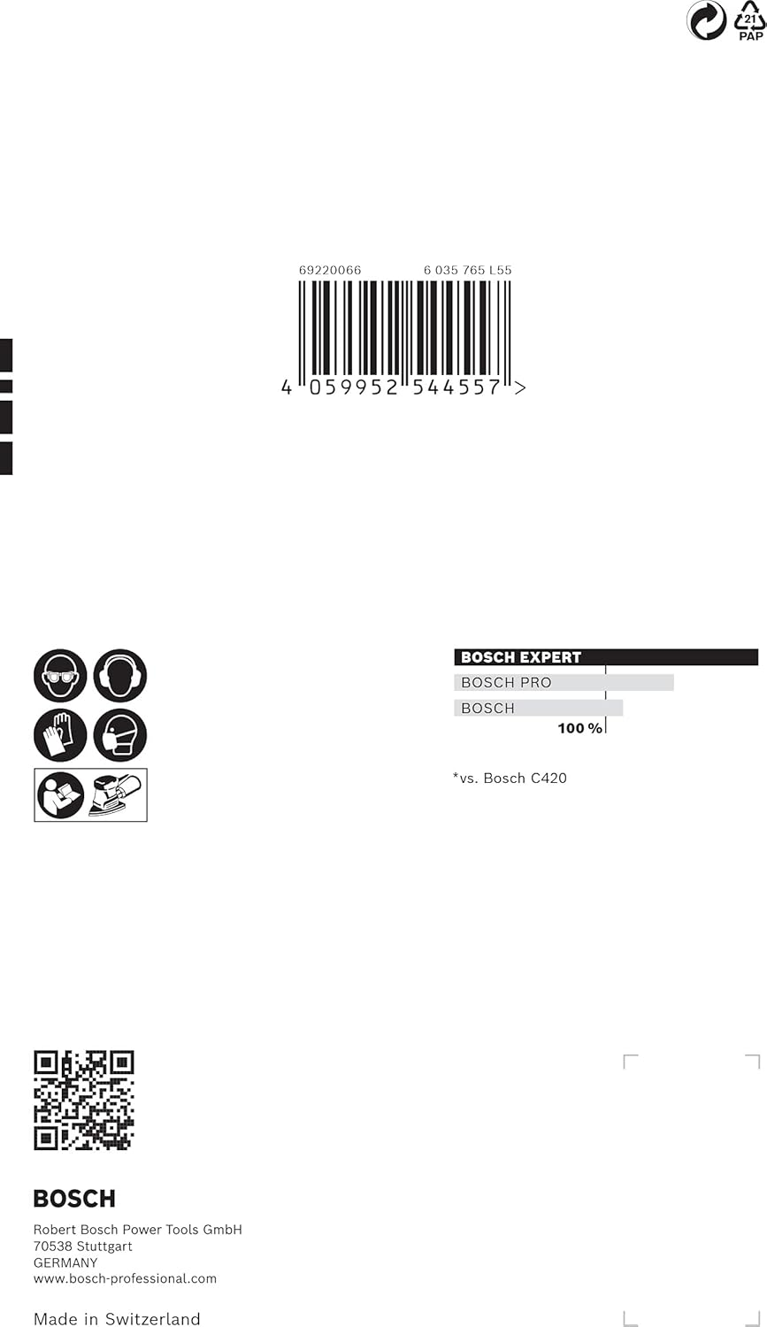 Bosch Professional 10X Expert C470 Sandpaper (For Hardwood, Paint on Wood, 100X150 Mm, Grit 120, Accessories Multi Sander) image number 1