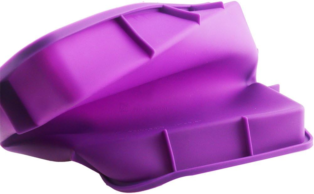 Orgrimmar 2 Pcs Silicone Rectangular Cake Pans Mold Bakeware Bread Baking Pan Non Stick Easy Demoulding Purple