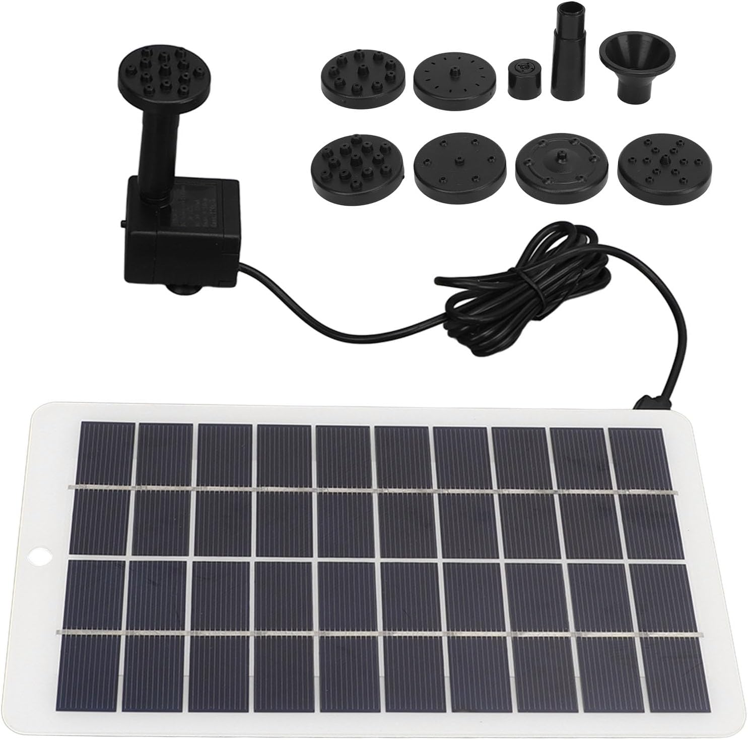 Domary Solar Fountain Pump, Highly Efficient Solar Powered Water Pump for Garden Patio, Bird Bath Fountain, Aquarium Water Circulation with 6 Nozzles, Eco-Friendly, 4W 5V image number 5