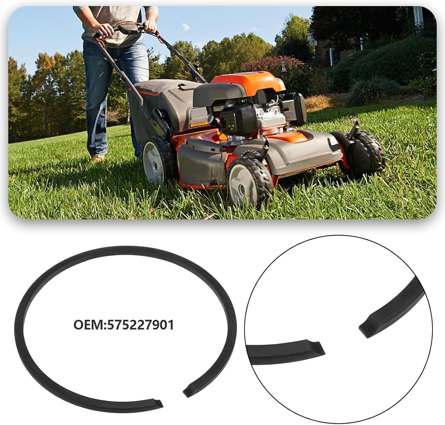 Briny River 1Pc Trimmers Piston Ring Replacement Part 575227901 Compatible with Husqvarna 124L 125L 128L 28CC 125B Blowers Chainsaw Spare Parts