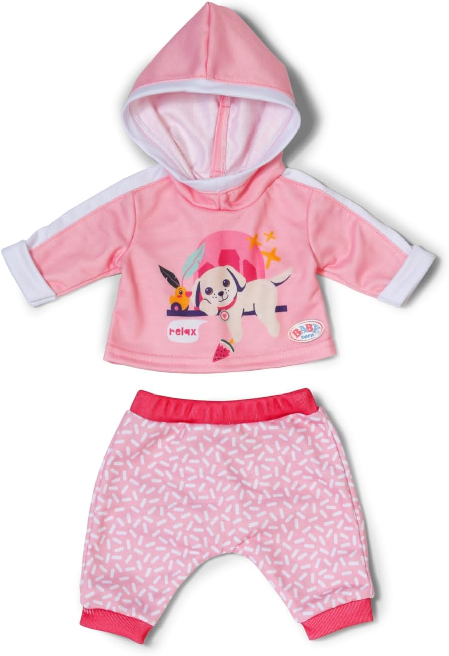 BABY Born Pink Jogging Suit, Pink Patterned Trousers and Hoodie for 43Cm Dolls, 837313 Zapf Creation image number 2