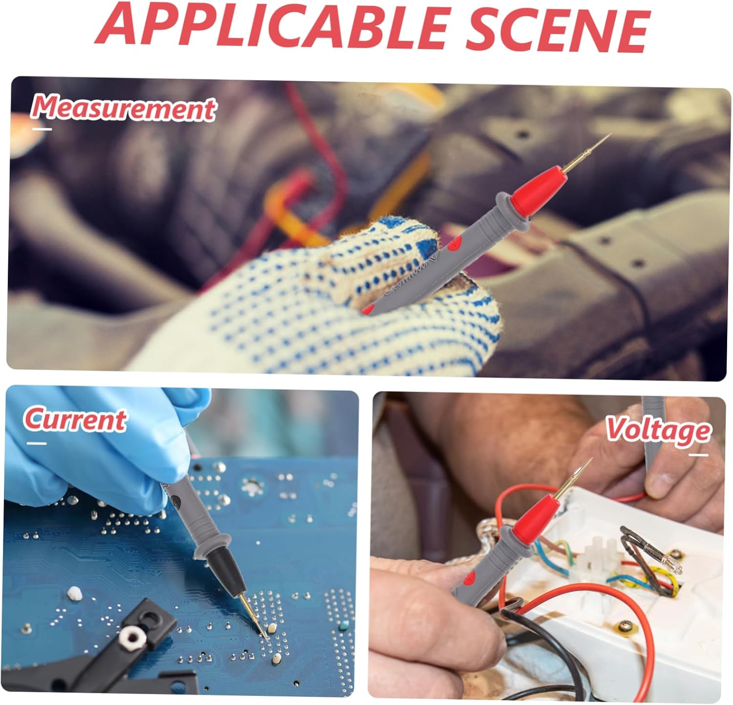 SOESFOUFU 2Pcs Multimeter Leads Test Probes Kit Banana Plug Flex Probe for Automotive