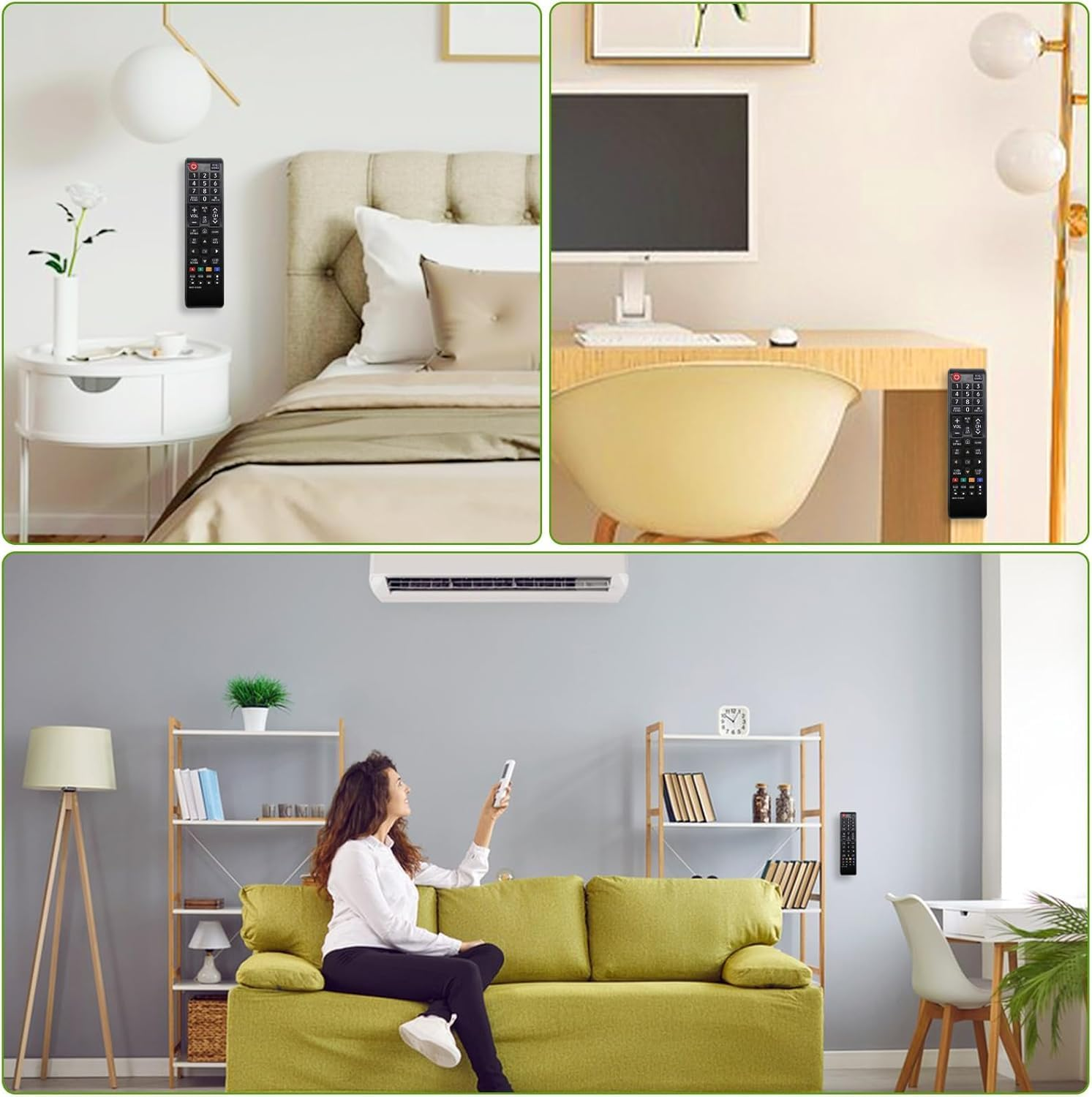 7Pcs Magnetic Remote Control Holder Wall Mount Holders Self-Adhesive Wall Mount Remote Holder Remote Control Organizers for Tv Backside as Well as Tv Fan and Air Conditioner Remote Controls image number 5