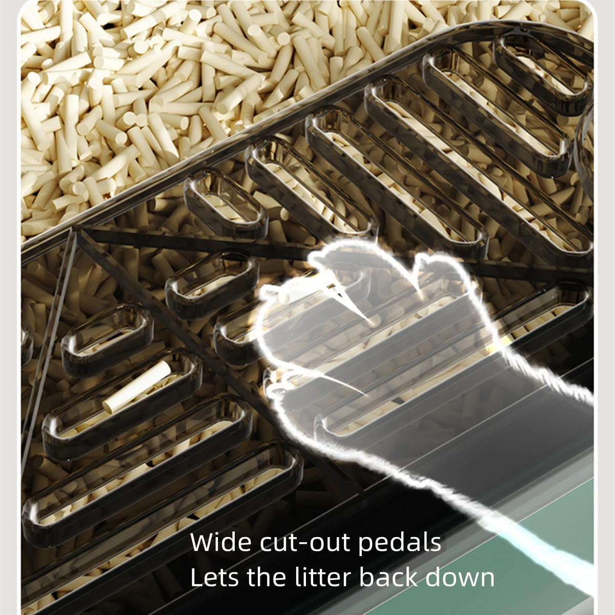 Deep Pan Large Cat Litter Box, Deep Pan Litter Pan, Spacious Size for Large Cats, Washable, BPA Free, 20 * 14In（Free Scoop） (Green) - Blue image number 2