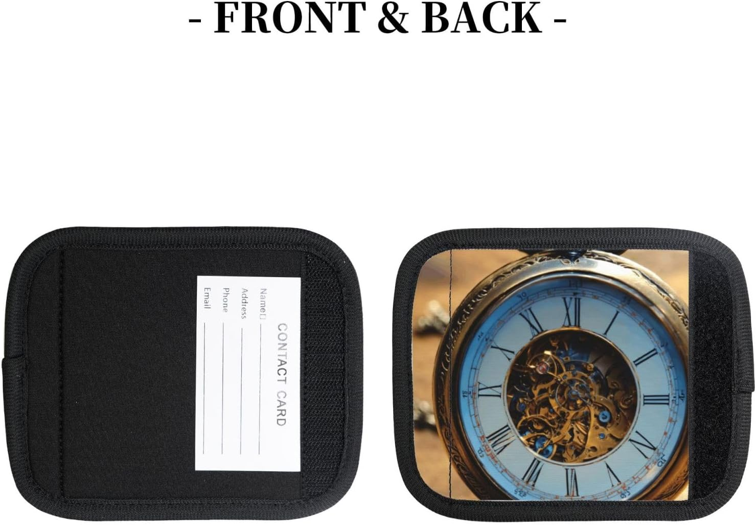 Gears Clock Bronze Century Print Stylish Luggage Wrap Grips Suitcase Wrap Grips Identifiers for Easy Travel Comfort image number 6