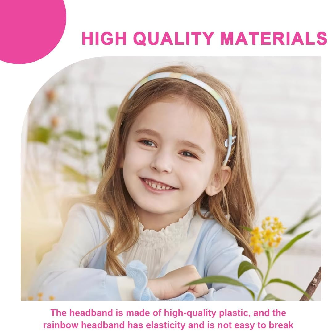 Pack of 4 Glitter Headbands, Colourful Hair Accessories, Headbands, Glitter Rainbow Hair Bands, Glitter Girls Headbands, Sequins Hair Accessories for Children Women image number 1