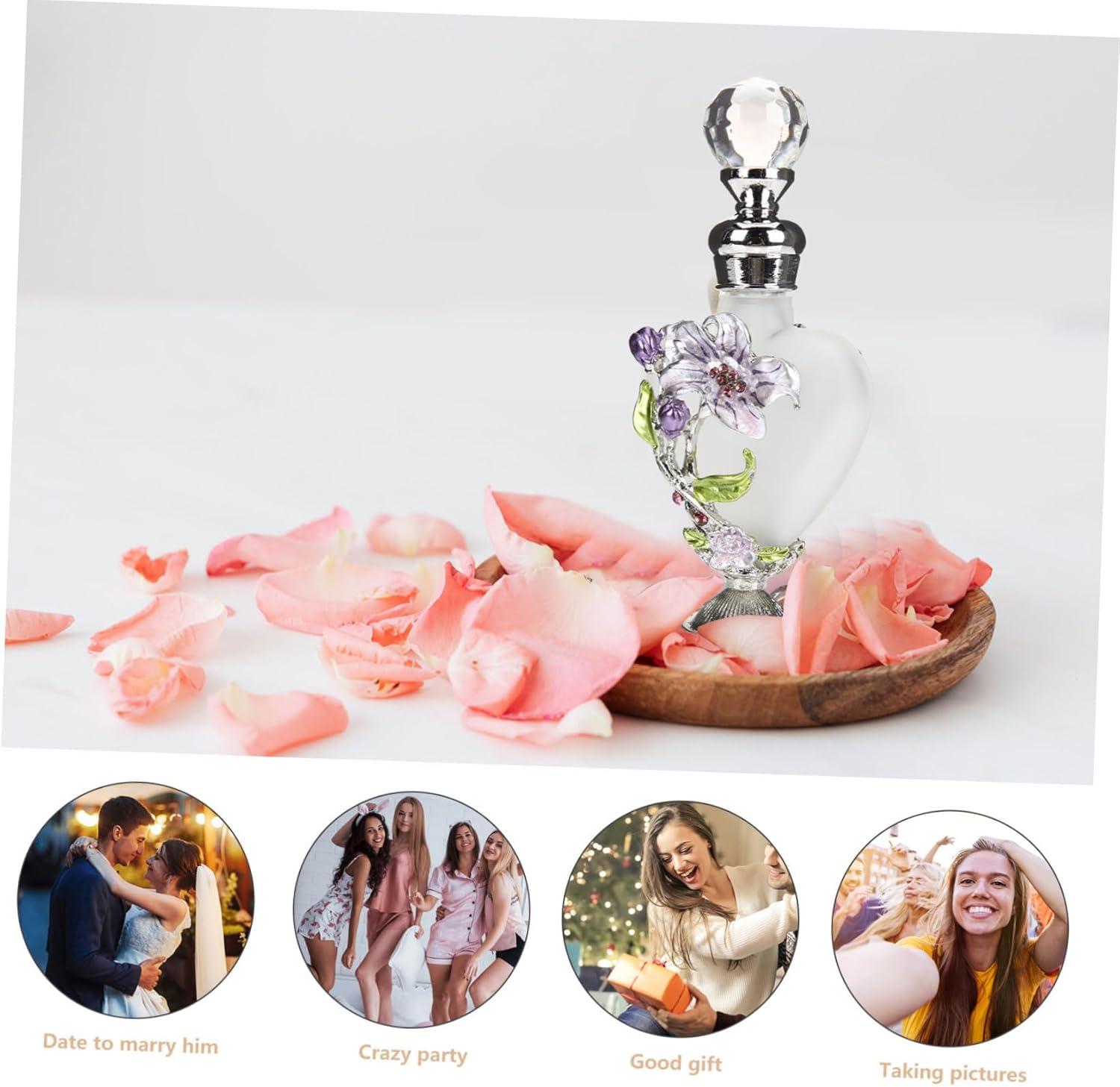 STOBAZA Decorative Glass Perfume Bottles Travel Refillable Aromatherapy Bottles