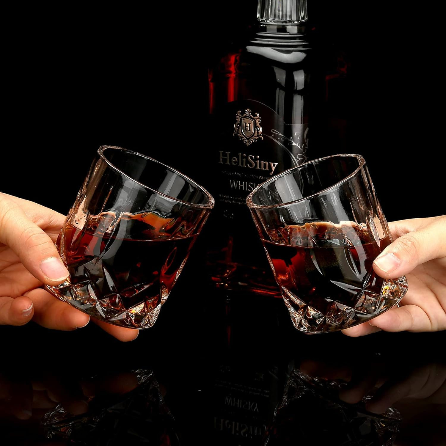 Whiskey Stones Gift Set - Whiskey Glass Set of 2 - Granite Chilling Whiskey Rocks - Scotch Bourbon Whiskey Glass Gift Box Set - Best Drinking Gifts for Men Dad Husband Birthday Party Holiday Present image number 5