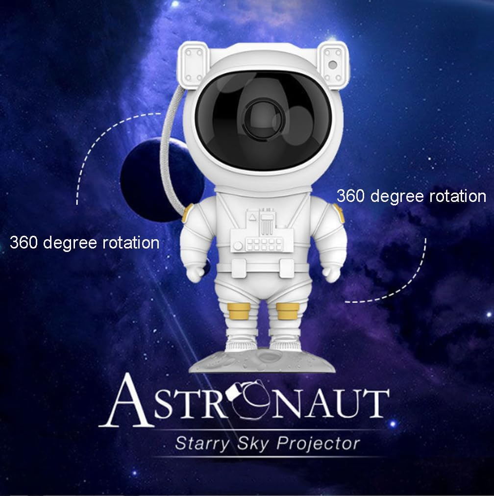 White Astronaut Galaxy Star Projection Lamp Night Light Birthday Gift Bedroom and Ceiling Projector, Best Gifts for Children and Aesthetic Room Decor for Gaming Room, Home Theater image number 2