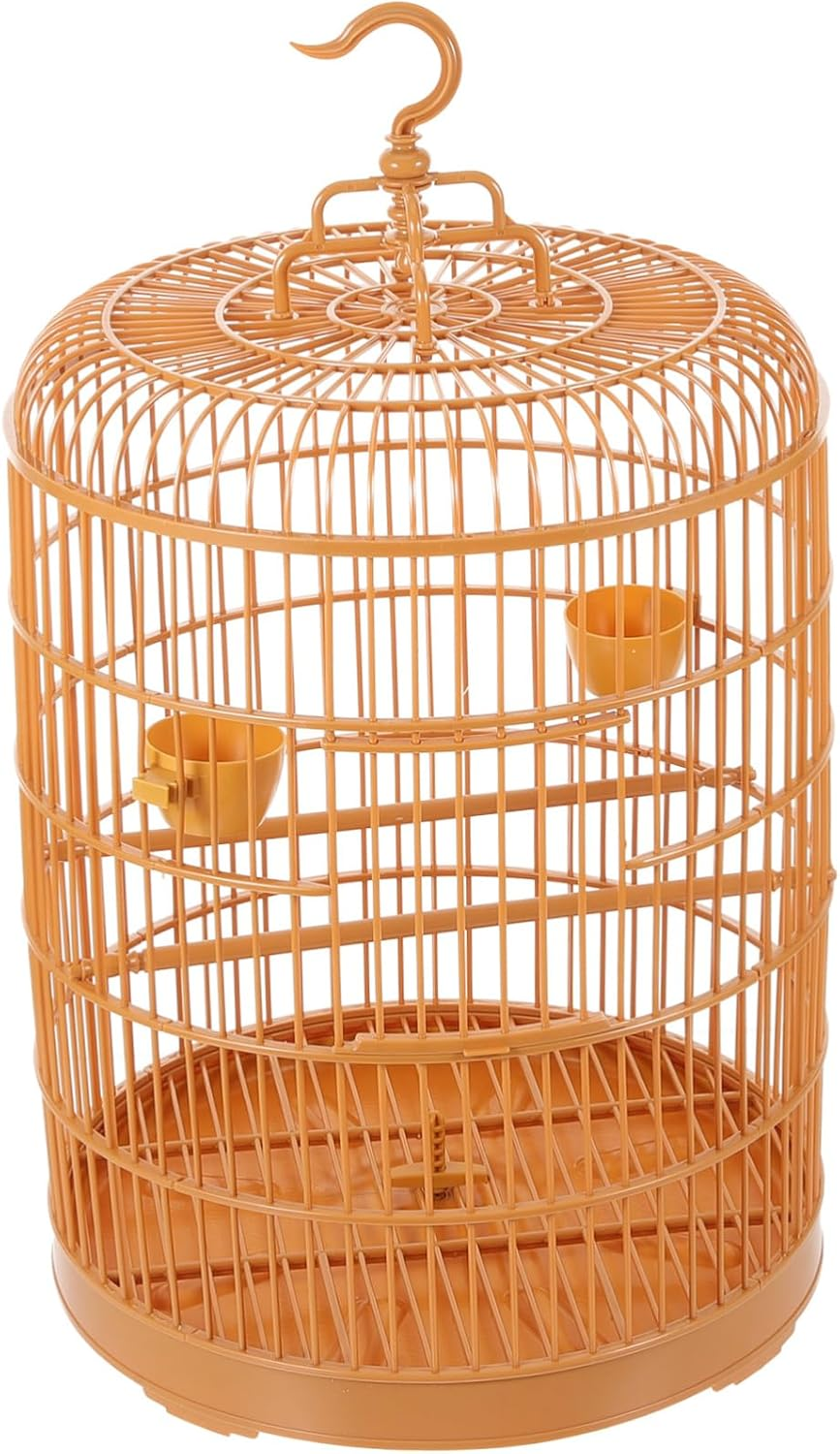 Levemolo Bird Cage for outside Plastic Hanging Bird Cage round Top for Birds and Decorative image number 6