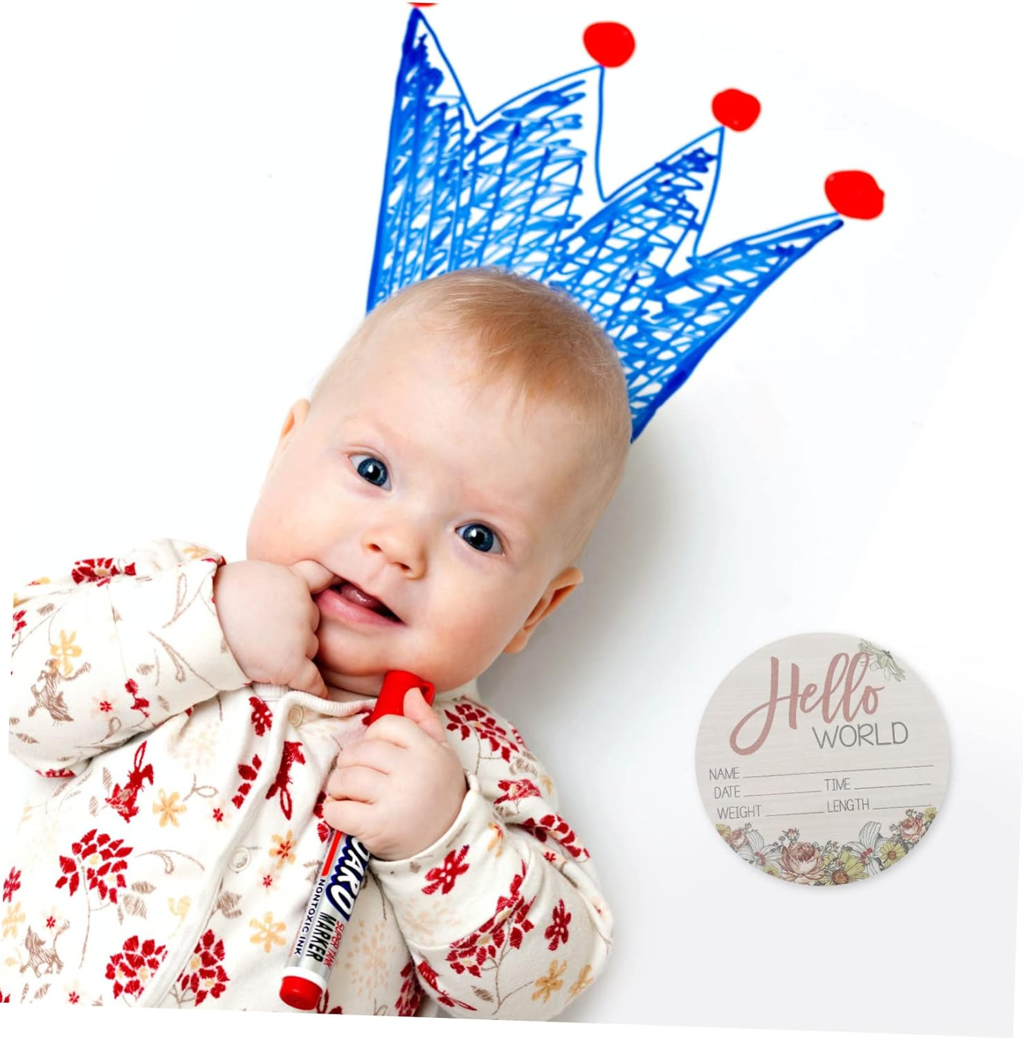 Minkissy Wooden Birth Announcement Sign Newborn Sign Personalised Gifts for Nursery Decoration Born Announcement image number 1