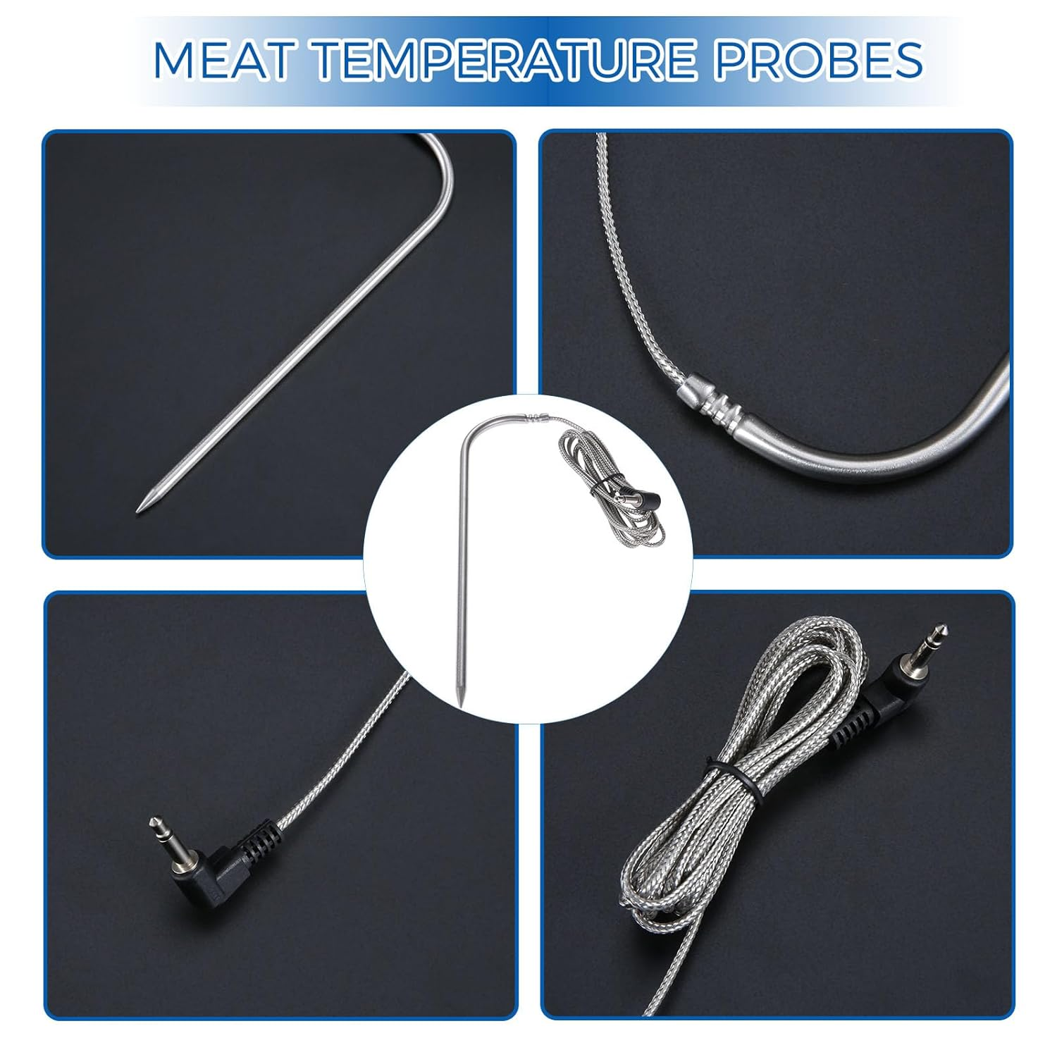 Dophee Meat Thermometer, Upgraded Replacement Temperature Probe Sensor, Compatible with All Pit Boss Wood Pellet Grills, Digital Display