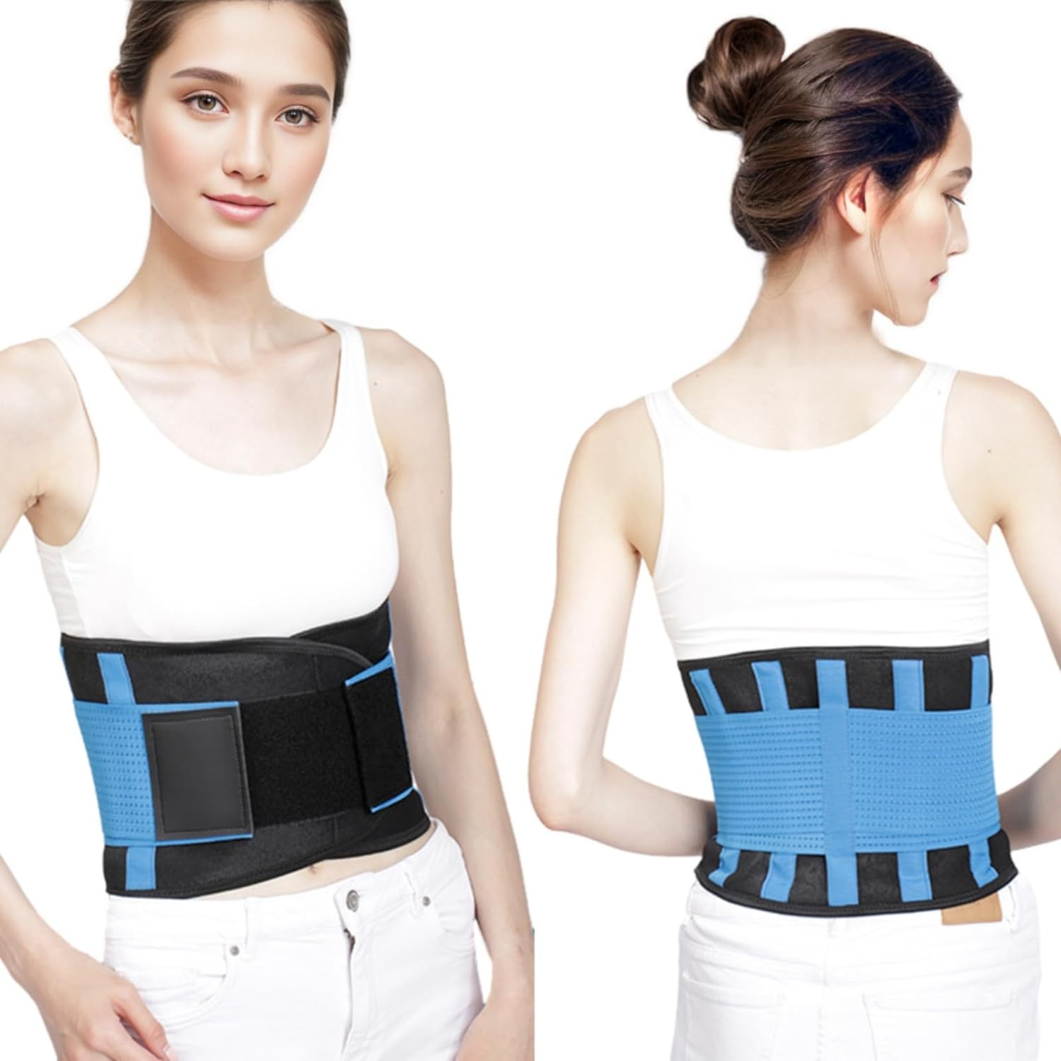 Back Brace for Men and Women,Breathable Back Support Belt,Back Support for Lower Back Pain and Spinal Fractures,Back Braces for Scoliosis Treatment (Pink, XL) image number 5