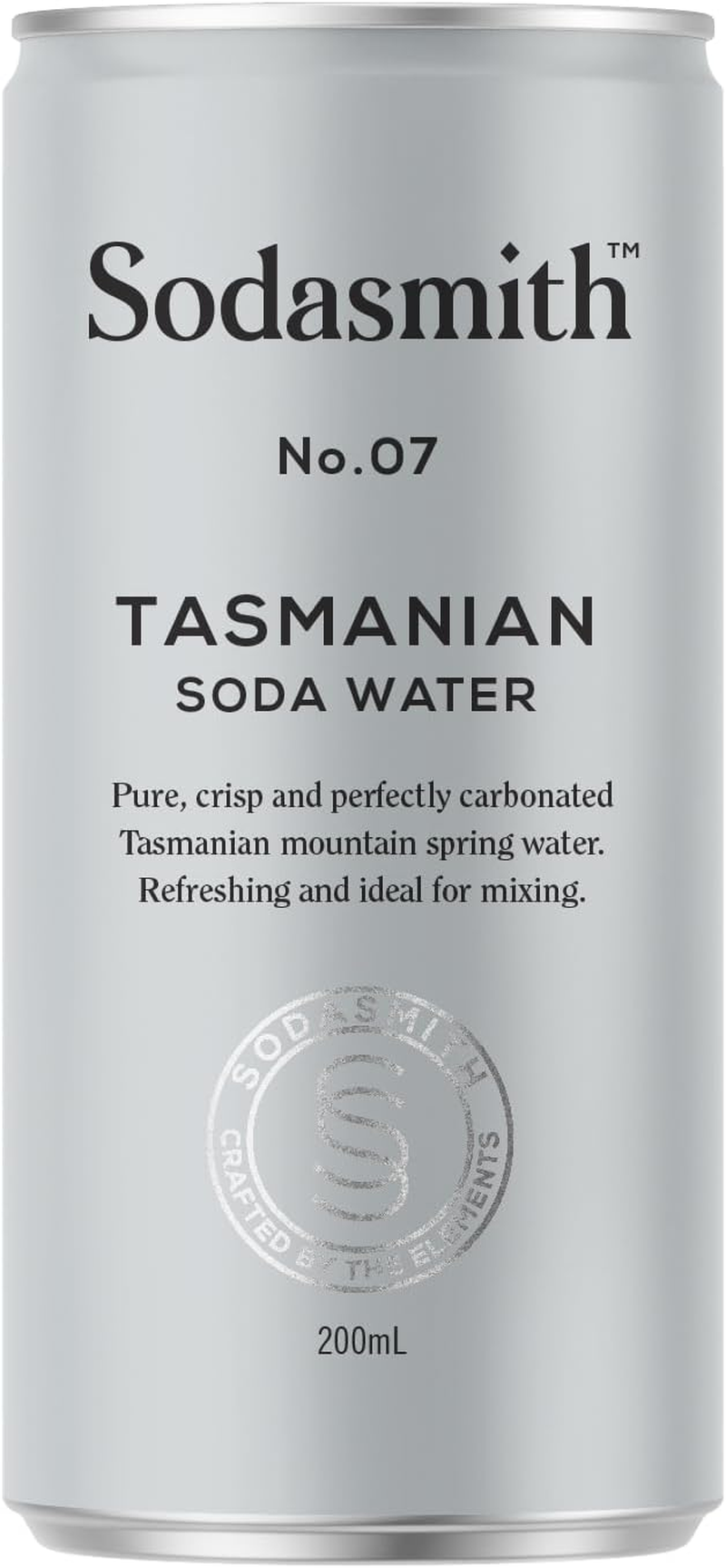 Sodasmith No 07 Soda Water, Carbonated Tasmanian Water, Premium Mixer, 200Ml (Case of 24 Cans) image number 1