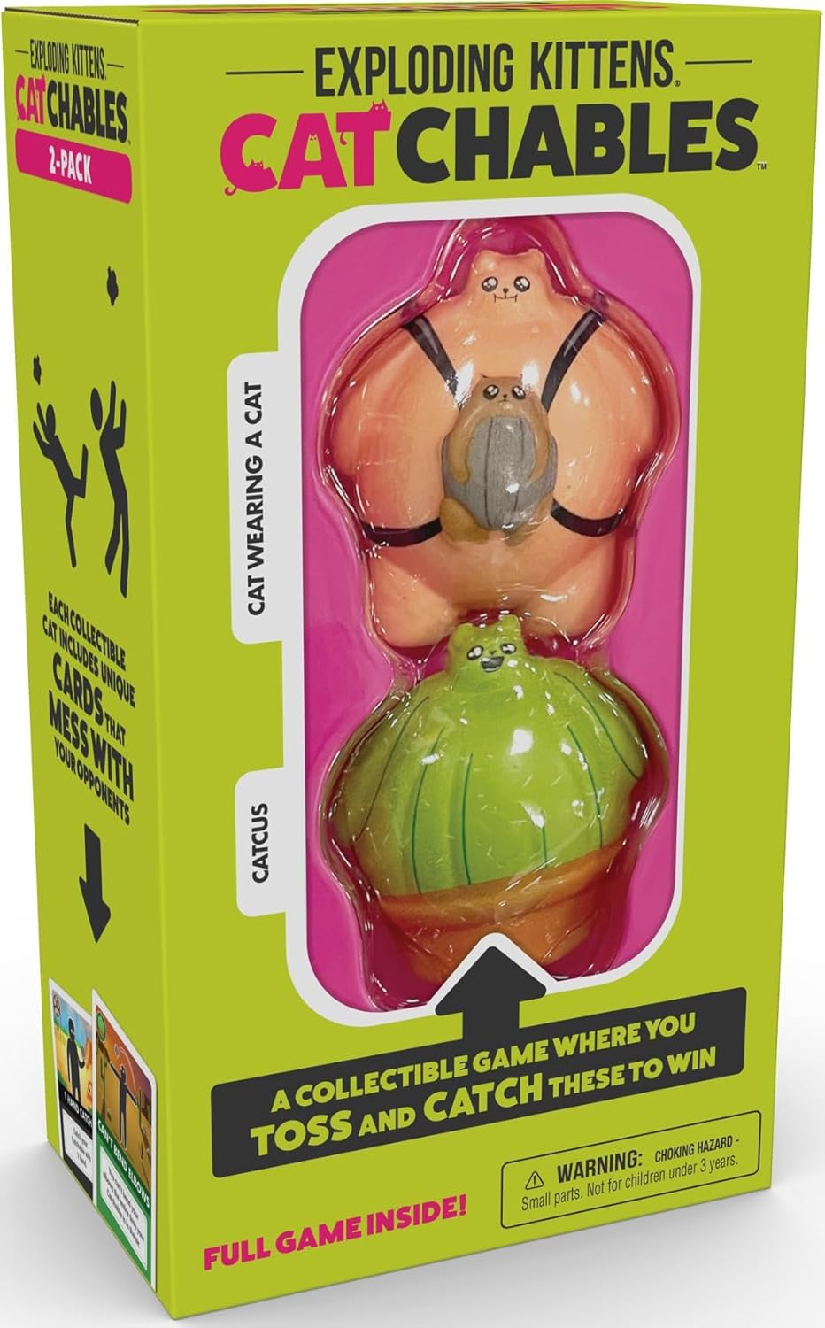 Exploding Kittens Catchables Cat Wearing a Cat and Catcus Toss and Catch Game (Pack of 2) image number 3