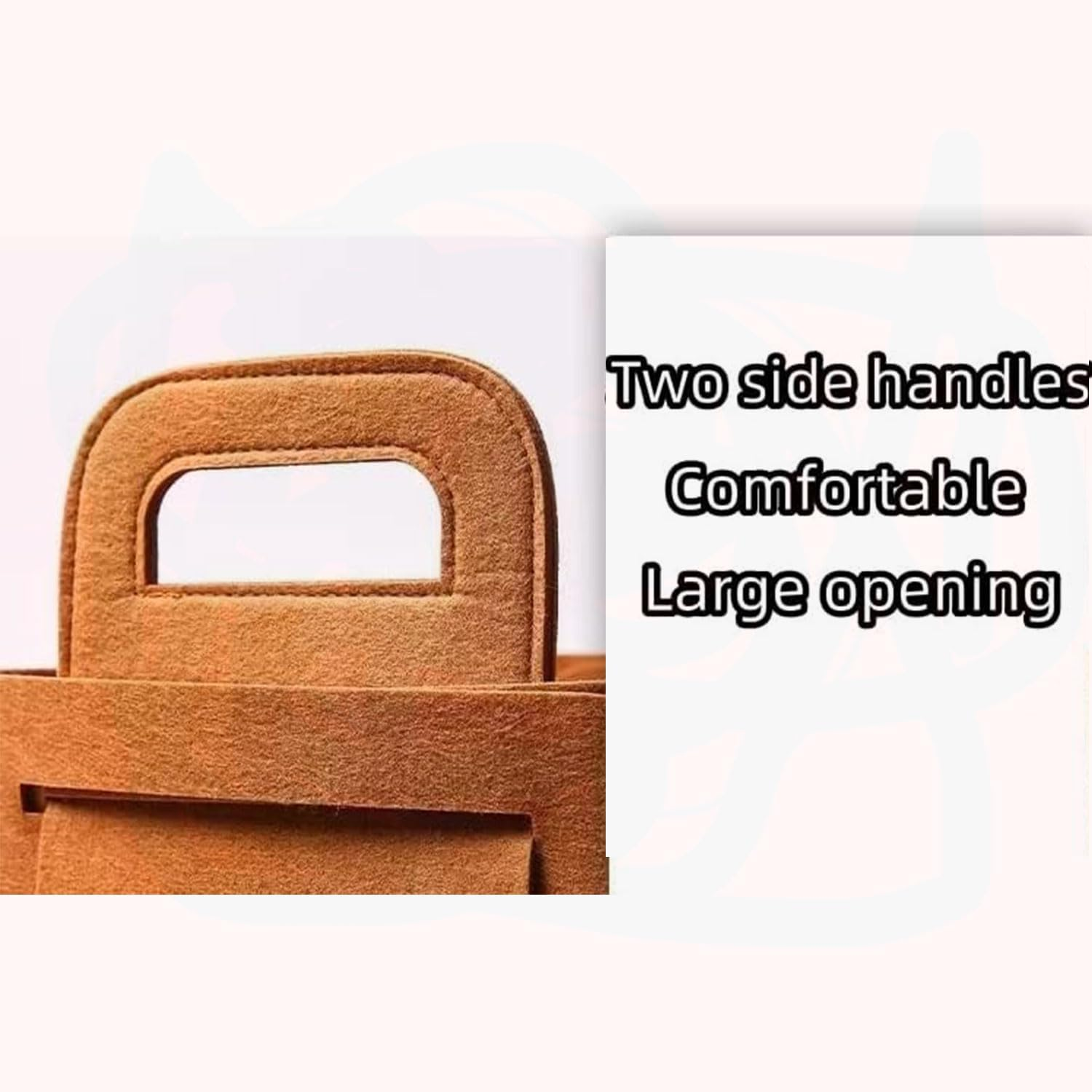 3-Pack Large Capacity Collapsible Storage Bins with Handles - Teddy Bear Felt Organizers for Office, Bedroom & Nursery Collapsible Organizer for Toys, Clothes, Laundry, image number 4