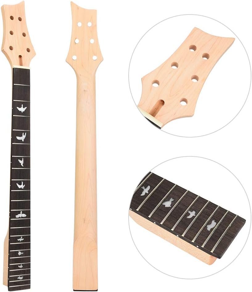 Professional Guitar Replacement Parts, Solid Wood Electric Guitar Neck, Black Wood Fingerboard, 22 Frets, 6 Strings, H-S-S Pickup Configuration, Fixed Bridge image number 3