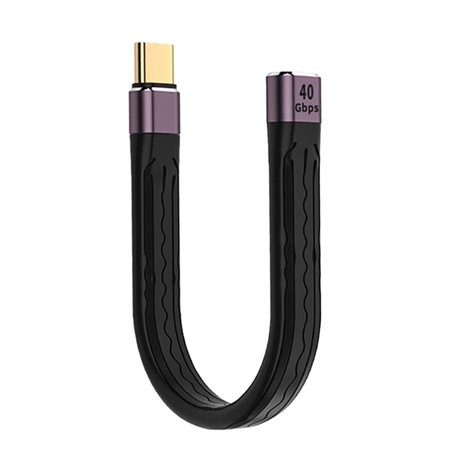 Short Extension USB C Cable 10 Cm Flexible Thunderbolt 4 3 USB4, PD 100W Quick Charge, 8K Video, 40Gbps Data Transfer for External SSD, EGPU, Docking, Macbook, Ipad, Hub, Phone, Powerbank image number 5
