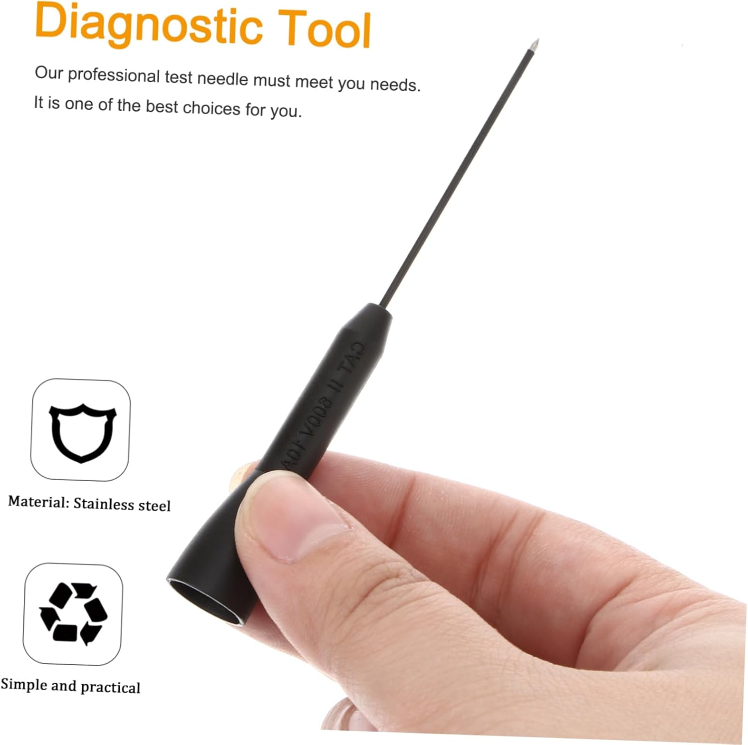 WHAMVOX Test Needle Test Lead Probe Multimeter Diagnostic Tool with 2Mm Jack Stainless Steel Pointed Tips 2Pcs for Automotive and Industrial Use image number 5