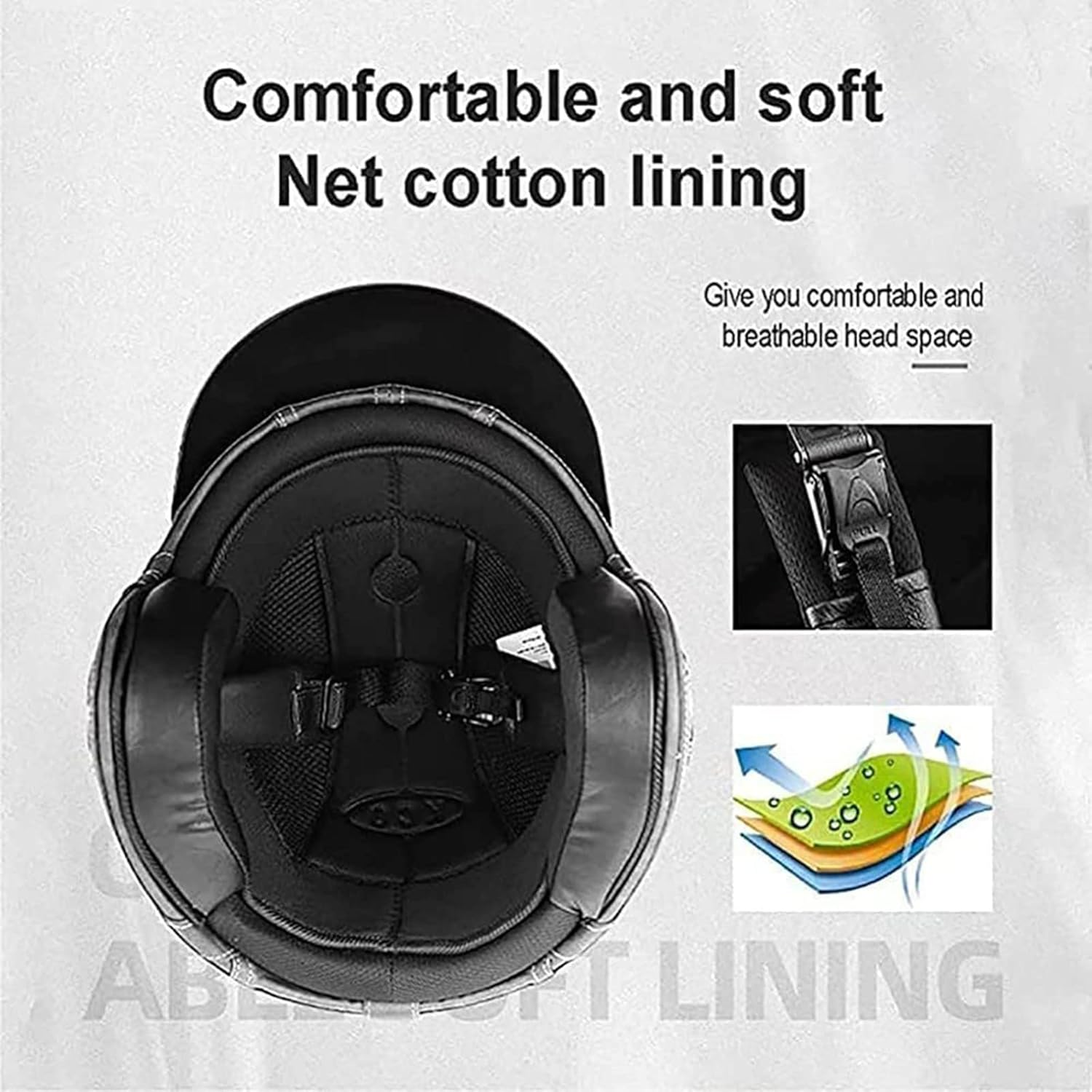 German Style Retro Half Helmet ECE Approved Motorcycle Half Face Helmet with Goggles Adult Men Women Open Face Helmet C,XL=59-60CM image number 5