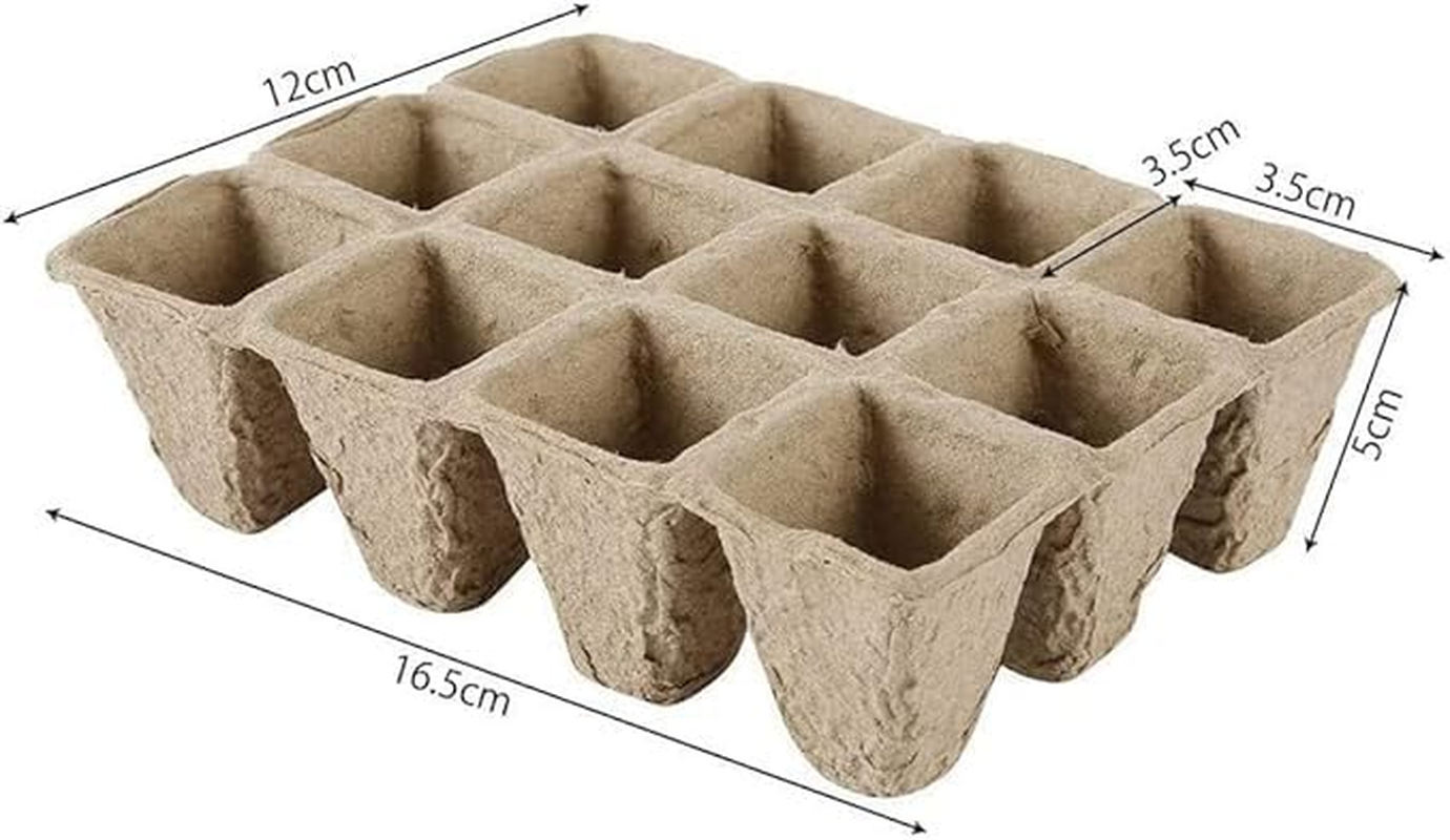 20 Pack Biodegradable Peat Pots 240 Cells Seedling Starter Tray Seed Starting Trays Labels for Tomato Vegetable Flower image number 1