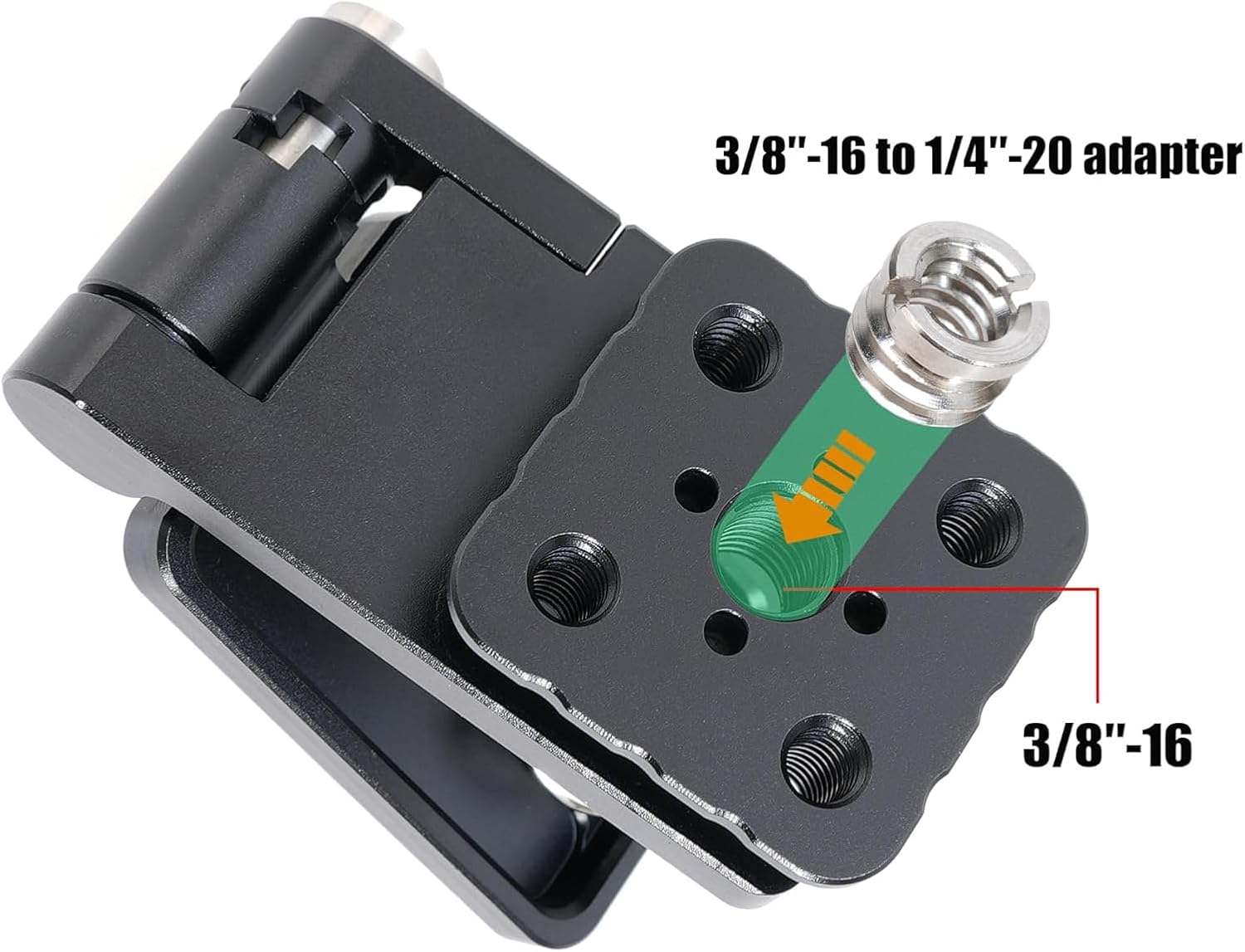 FOTGA Foldable L-Shaped Quick Release Plate, Universal Vertical/Horizontal Recording Camera L Bracket, 90&deg; Adjustable Aluminium Tripod Plate with Arca & 1/4" 3/8" Thread (110G, 3Kg Load Capacity) image number 2