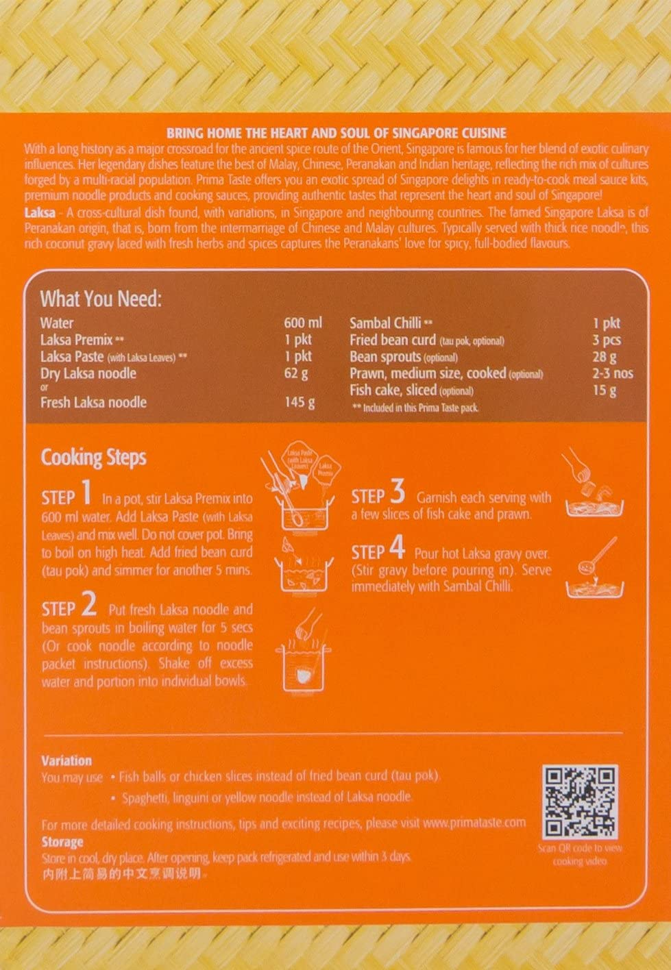 Prima Laksa Meal Sauce Kit 225 G