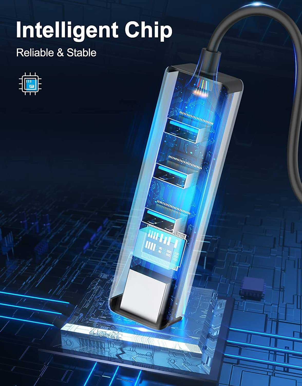 ABLEWE USB C to Ethernet Adapter, 4-In-1 RJ45 to Usb-C/Thunderbolt 3 to Gigabit Ethernet LAN Network Adapter for Macbook Pro/Air 2021/2020/2019, Ipad Pro 2021, Chromebook, XPS, Surface Book 3/2/Go - Grey image number 2