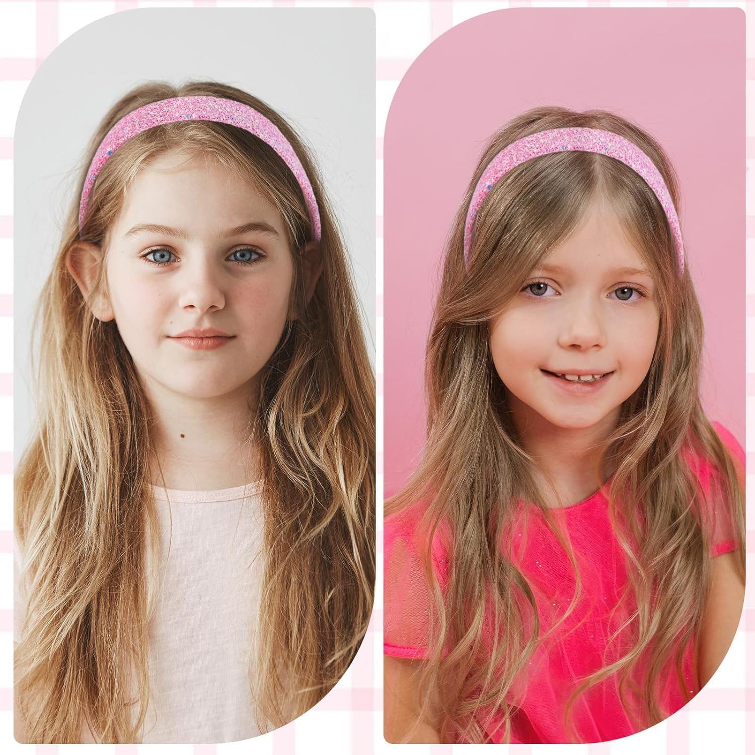 2 Pack Hairband Set Rhinestone Headband Crystal Bling Headbands Cute Sparkly Wide Thick Head Bands Glitter Toddler Hair Accessories Fashion Head Bands Sparkly Hair Accessory for Girl Women (2 Styles) image number 2