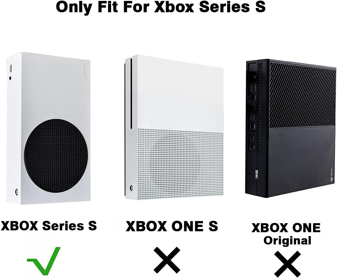 Monzlteck Wall Mount Holer for Xbox Series S,All Metal Vertical Hanging on Wall with Power Botton Left/Right,Wall Shelf Bracket for XSS image number 1