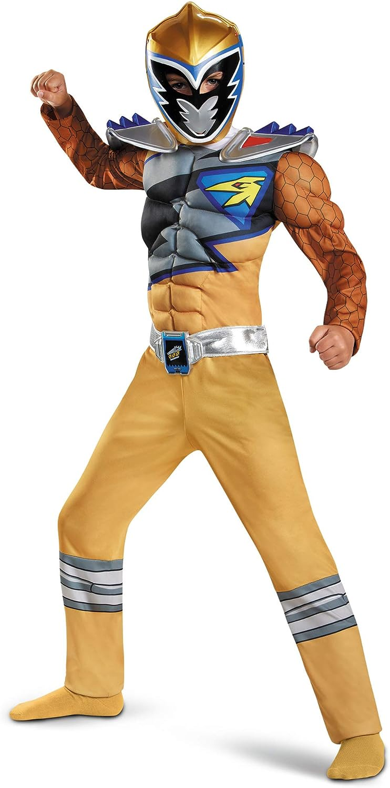 Power Rangers Dino Charge Gold Classic Muscle Child Costume image number 6
