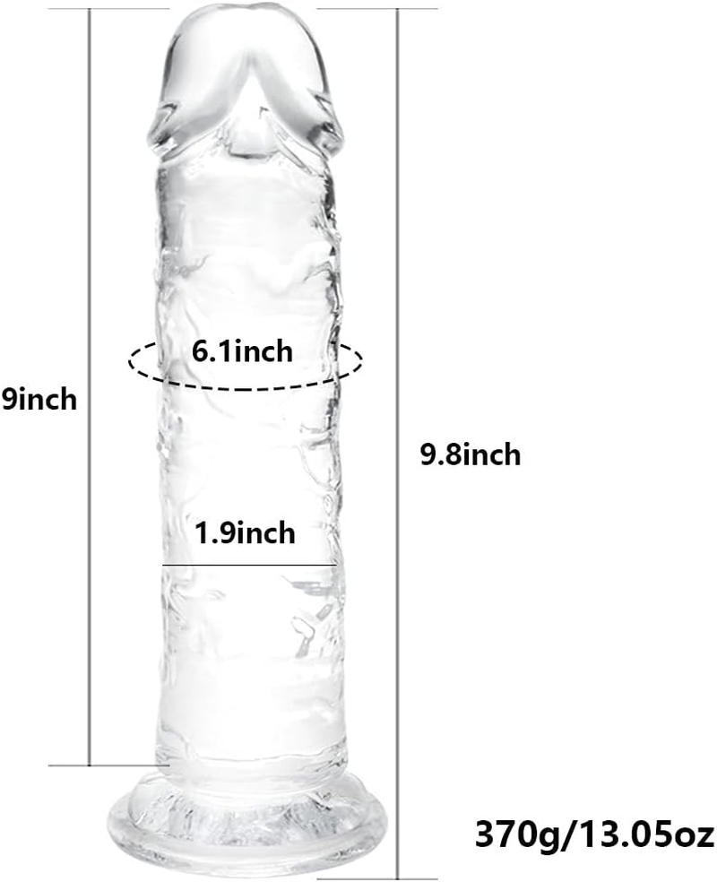 9.8 Inch Realistic Dildo, Body-Safe Material Lifelike Huge Penis with Strong Suction Cup for Hands-Free Play for Women or Men