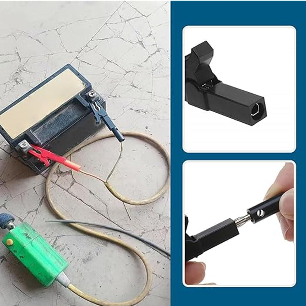 5 Colors Alligator Clips Test Clamp Full Shroud Insulatedwith 4Mm Banana Plugs Automotive Car Battery Alligator Clips Electrical Test Clips for Multimeter Test Leads, Pure Copper and PVC Material image number 4