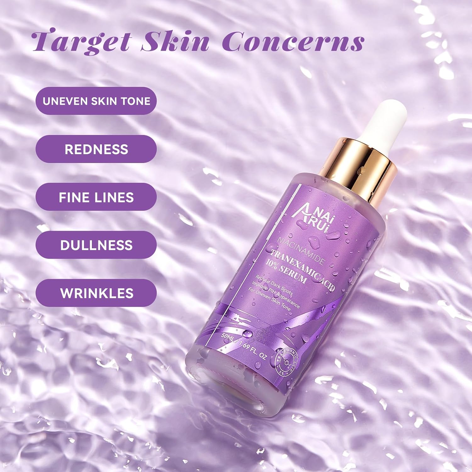 ANAI RUI 10% Tranexamic Acid Serum with Niacinamide,Kojic Acid,Ceramide, Skin Refining, for All Skin Types 1.69 Fl.Oz/50 ML image number 1