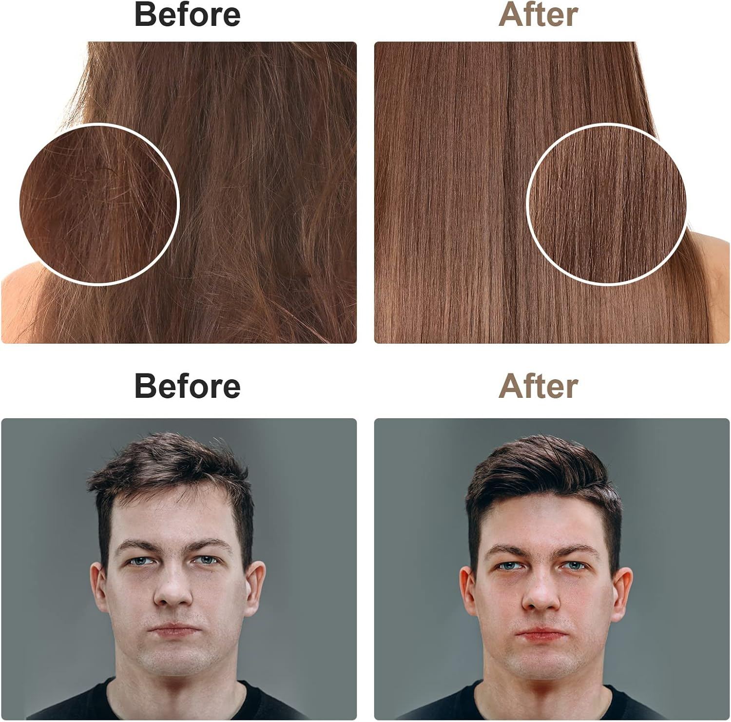 URAQT Mens Styling Set, 6Pc Wide Tooth Hair Comb, Pompadour & Curl Wet Comb, Anti-Static for Men & Ladies