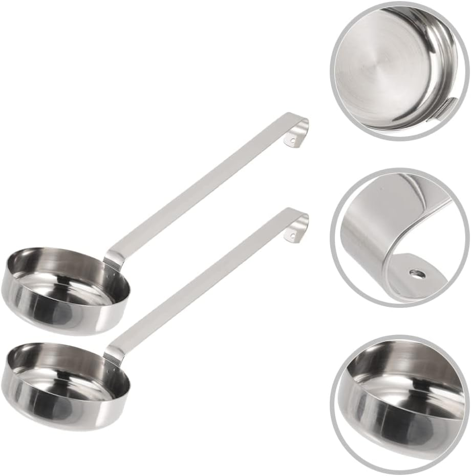 Cabilock 2Pcs Pizza Sauce Spoon and Ladle - Metal Tomato Food Spread Tool with Handle for Restaurant and Household Ketchup