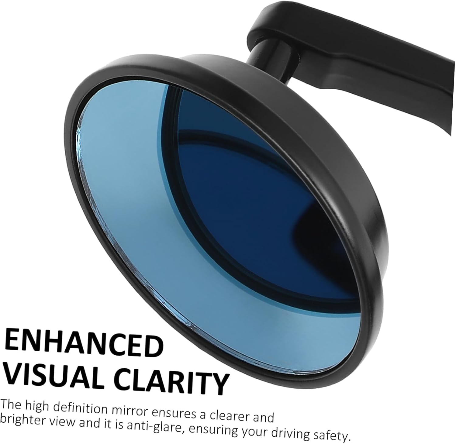 Round Motorcycle Handlebar Bar End Mirrors Blue Lens Rear View Reflectors Compatible Motorbikes for Road Safety and Blind Spot Reduction image number 1