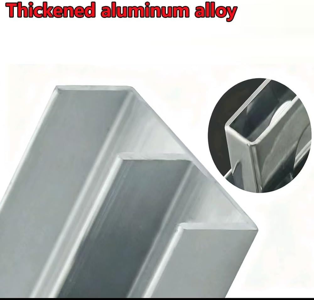 HJVLXYAFB Double Track Sliding Door Hardware Kit, Sliding Window Window Track, Aluminum Sliding Glass Door Track System for Wardrobe Closet Shower Cabinet(White,100Cm(39"))