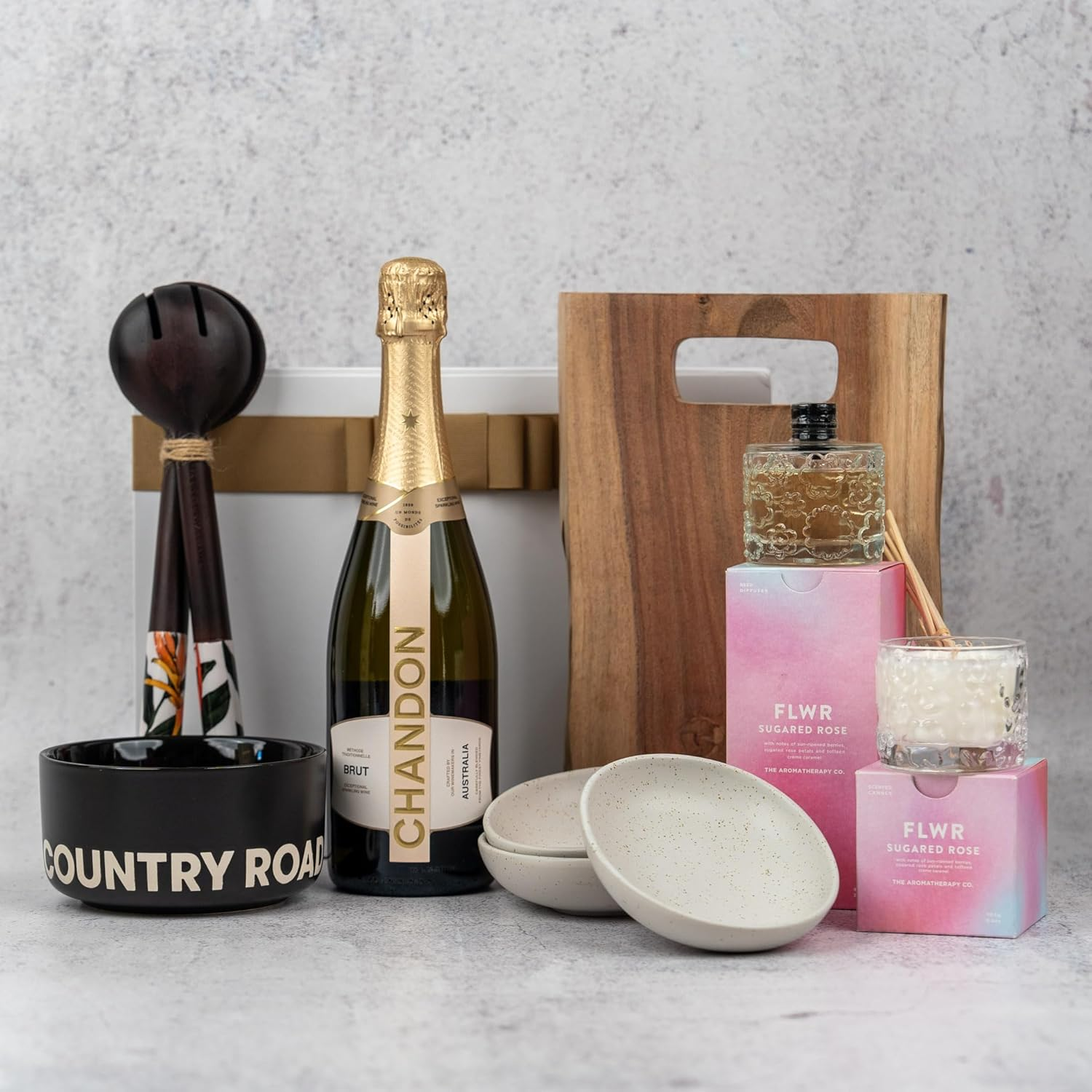 Luxury Entertainer Gift Hamper - Aussie Gifting Ideas for Birthdays, Christmas, Mothers Day, Anniversaries - Includes Curated Wines, Elegant Serveware, and Aromatic Candle (Popular Red Wine) image number 1