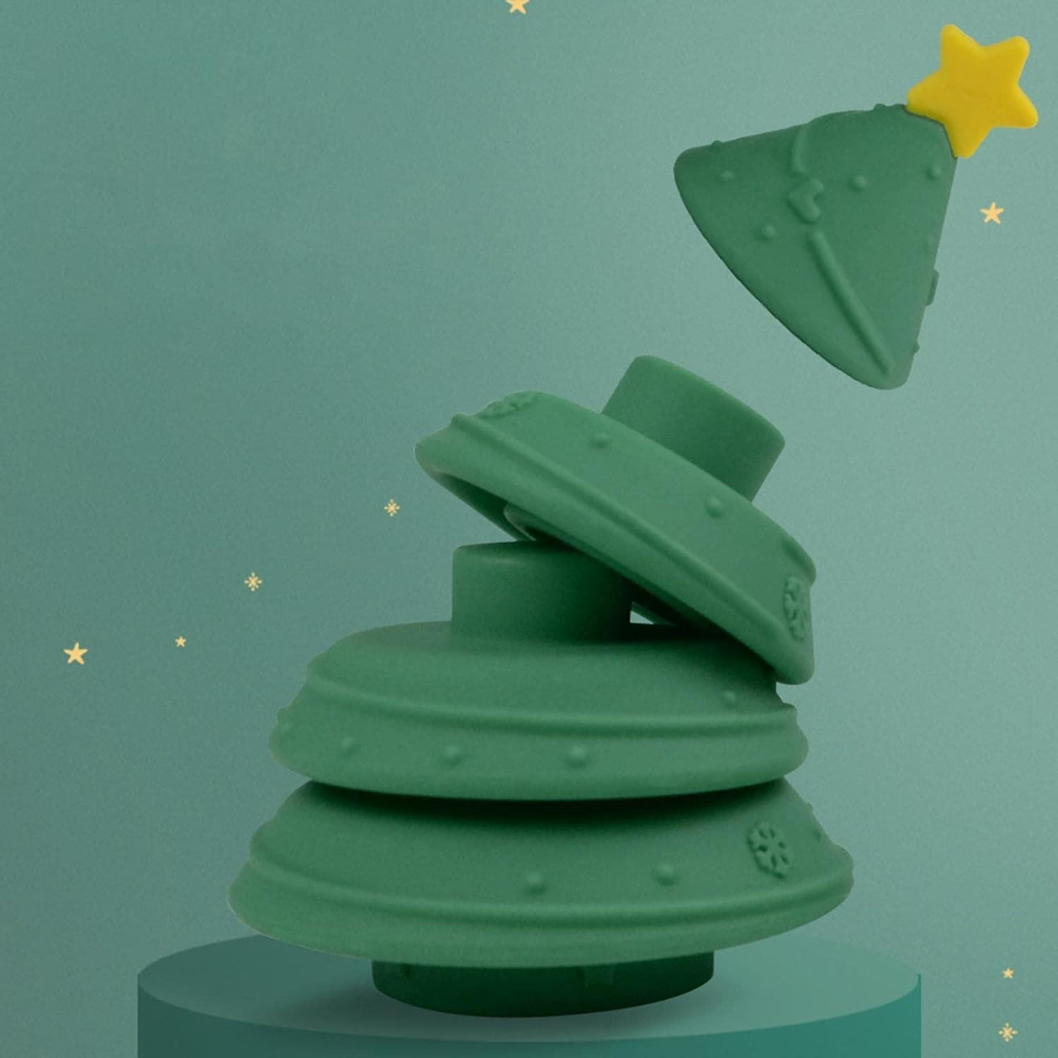 Stacking Blocks Toys - Christmas Tree Stacking Teether Toy - Early Educational Learning Stacking Blocks Tower, Christmas Kids M/B image number 1