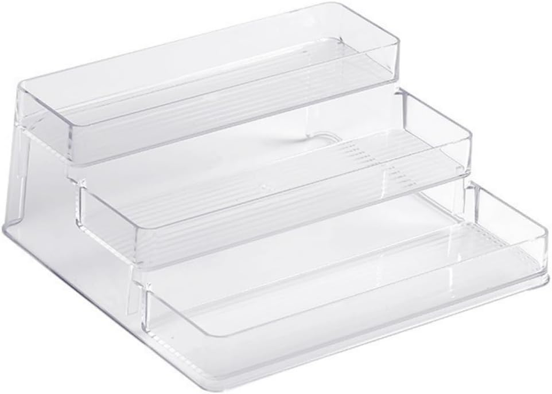 Organizer - Three-Tiered Shelf - Perfume Lotion Skincare Stand, Spice Vitamins Medicine Bottles Holder,Sturdy Clear Rack for Kitchen Bathroom Countertop Cabinet Storage image number 1