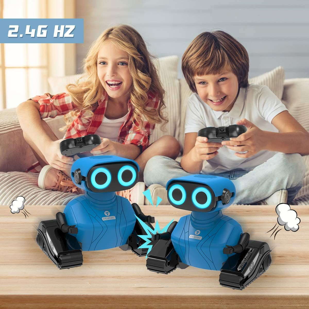 REMOKING Robot Toys for Boys,Remote Control Robotics with LED Eyes & Flexible Arms,Dance & Sounds,Toys for 3-8 Year Old Kids,Children Educational Birthday Gifts (Blue) image number 5