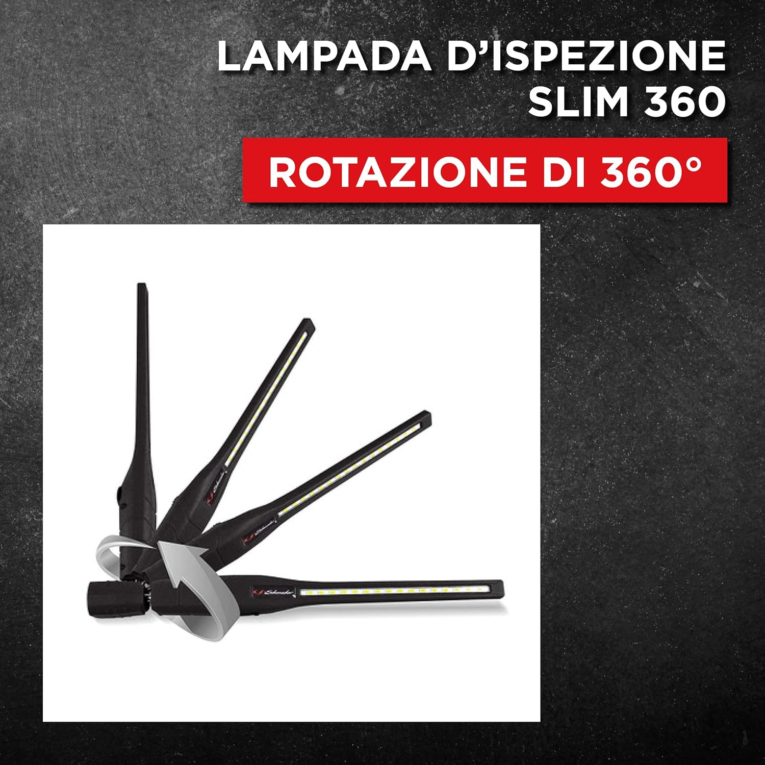 Schumacher SL184 Work Light Slim - Ultra Bright Directional Lighting with 360&deg; Rotation and Tilt Function and Dimmer - Rechargeable Lithium-Ion Battery 2600 Mah - Black image number 2