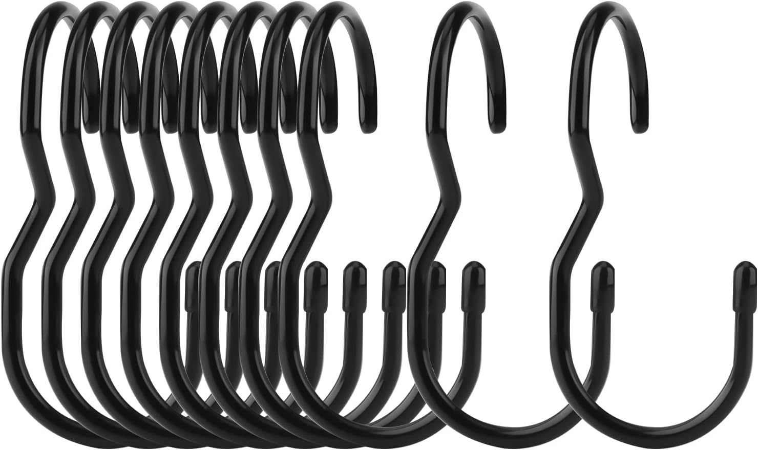 SAVITA 10Pcs S Hooks Heavy Duty S-Shaped Hooks Handbags for Closet Living Room Kitchen Bathroom Metal Hooks for Hanging Clothes Jeans Hats Belts Plants (Black) image number 5