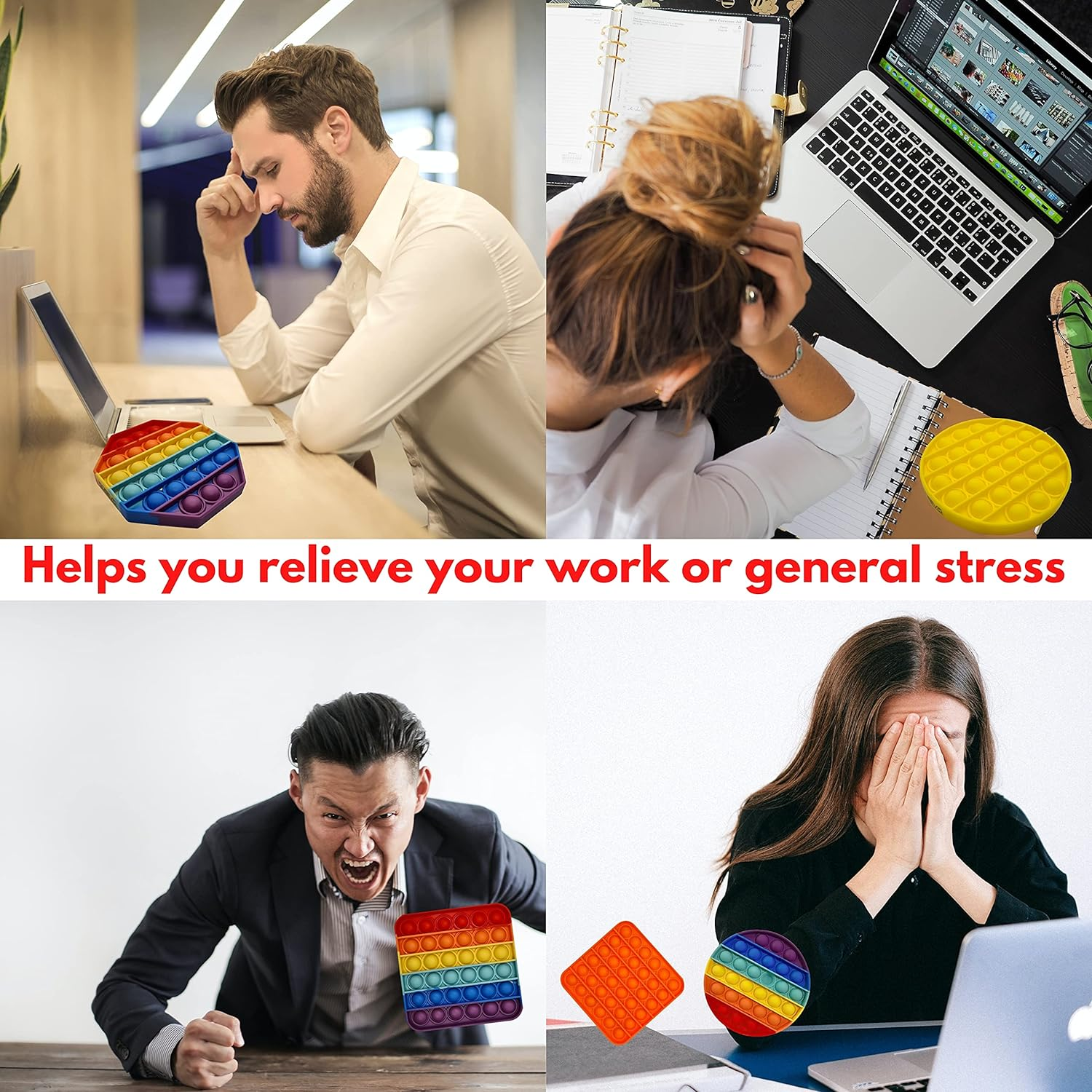 1 Pack Dinosaur Rainbow Pop Fidget Toys Poppet Its Push Pop Bubble Fidget Popping Sensory Toy for Kids and Adults Fidget Popper Stress Relief - 1 X Dinosaur image number 3