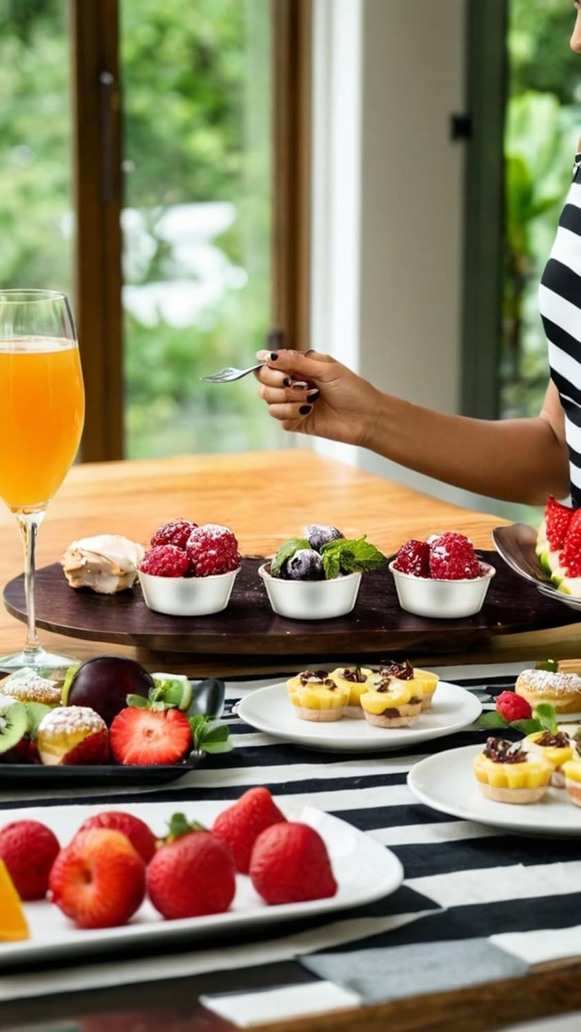 Mini Carbon Steel Egg Tart & Pudding Molds - Set of 10 Non-Stick round Bakeware Cups for Chocolate Molten, Cupcakes, Cakes, & Cookies - 6 X 4.4 X 3.6 Cm