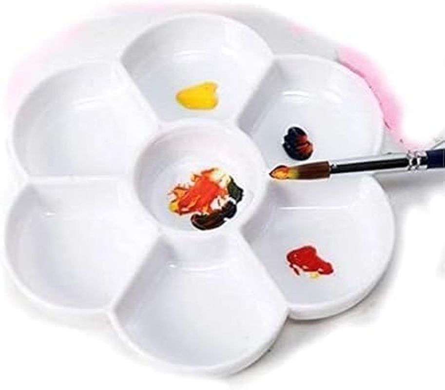 White Porcelain Watercolor Palette - Washable Ceramic Paint Tray with Non-Stick Surface | Professional Artist-Grade Mixing Palette for Studio and Outdoor Painting image number 1
