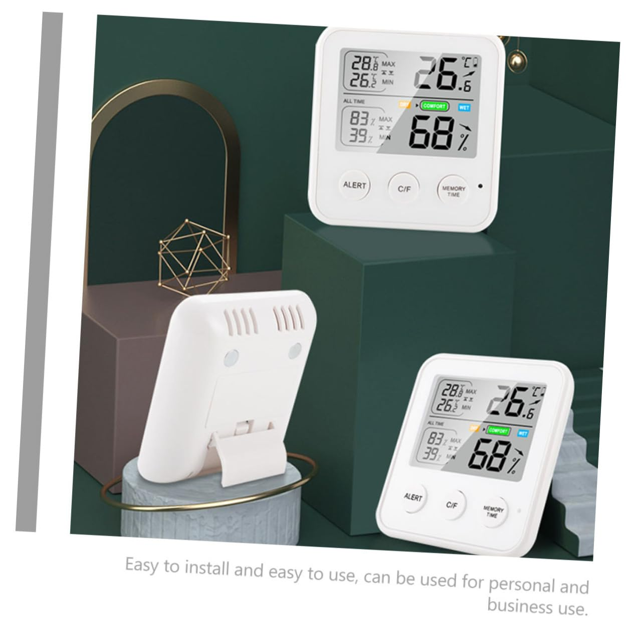 Outanaya High-Precision Digital Temperature Humidity Gauge Multifunction Indoor Thermometer Hygrometer with LCD Display for Home Office Greenhouse Laboratory Use image number 1