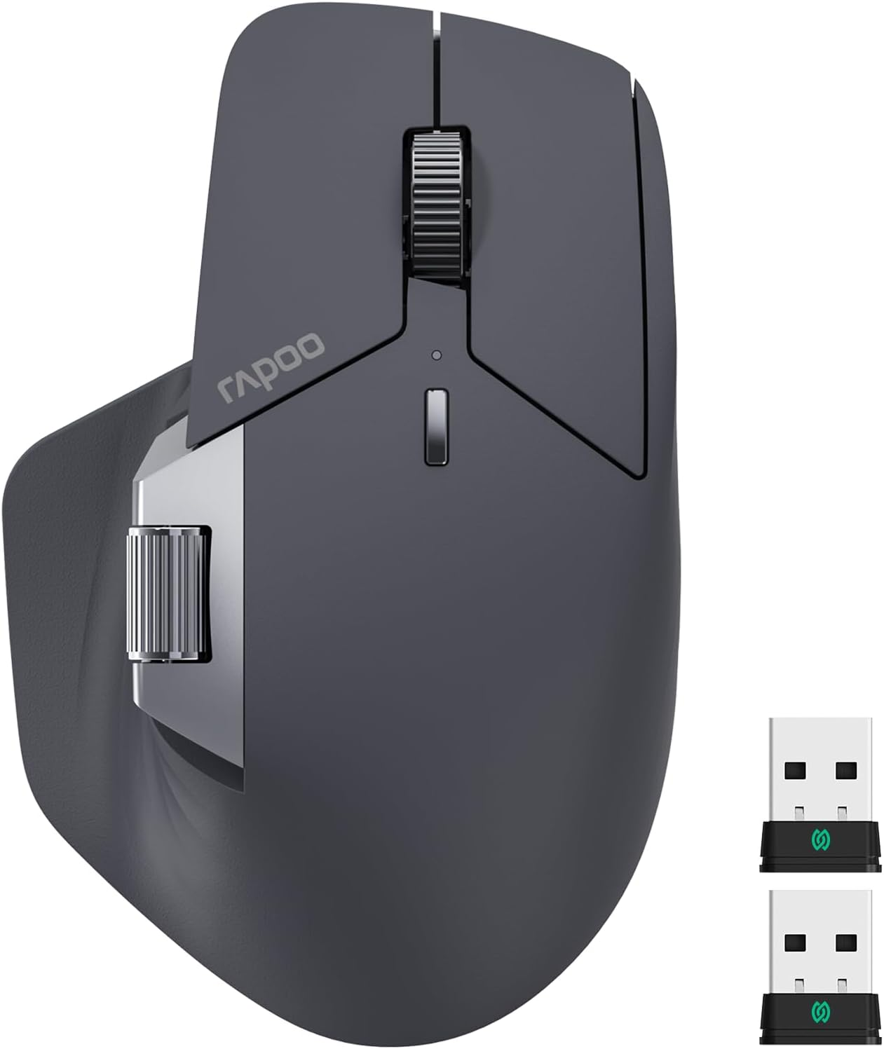 Rapoo Mt760Mini Bluetooth Wireless Mouse - Bluetooth 5.0 and 2.4Ghz Multi-Mode Connection, Support 4 Devices, M+ Cross Computer Technology, 11 Programmable Buttons, 90 Days Battery Life